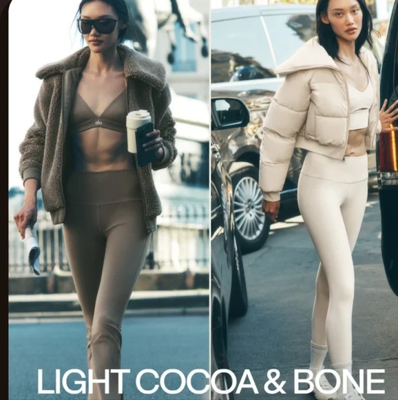 ALO Yoga🤎 NEW COLOR DROP Light Cocoa and White Sports Bra Not Released Yet. - Picture 5 of 8